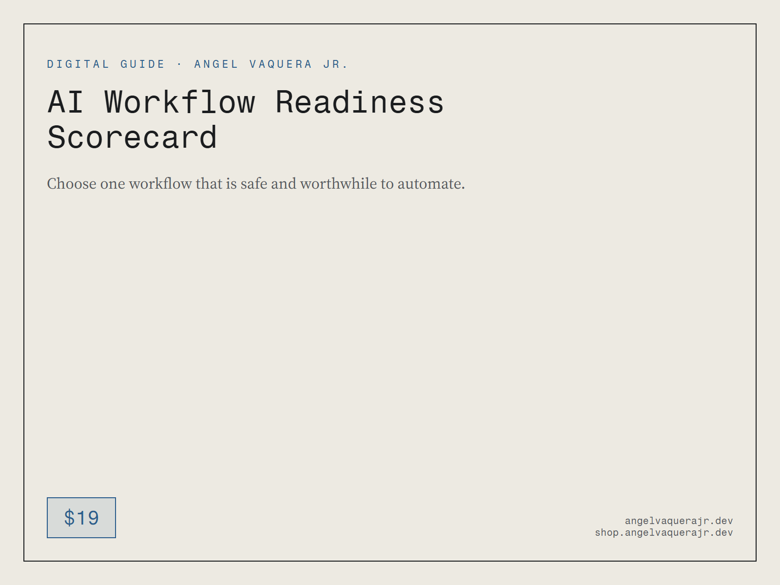 AI Workflow Readiness Scorecard — ai-workflow-readiness-scorecard