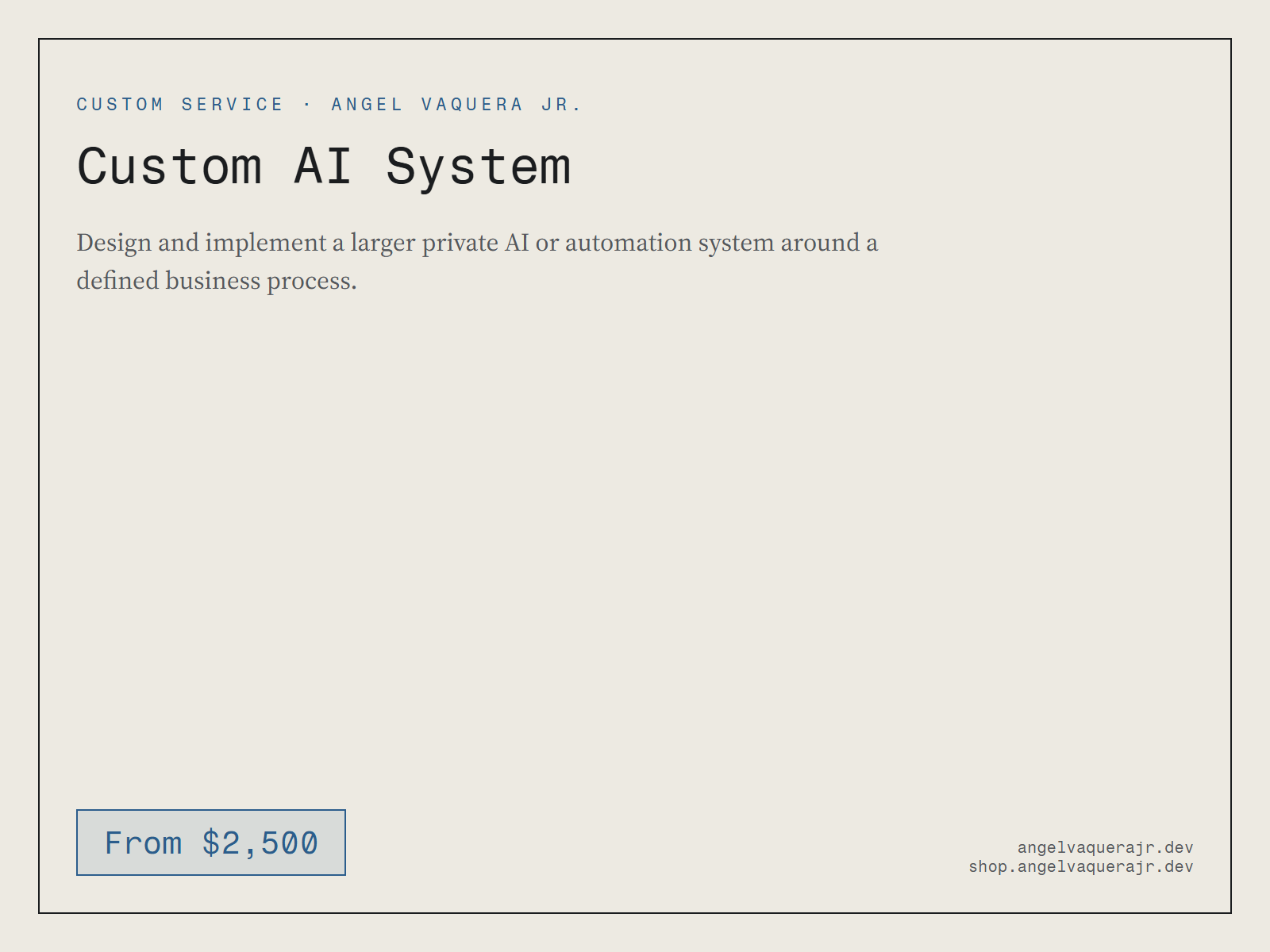 Custom AI System Discovery — custom-ai-system