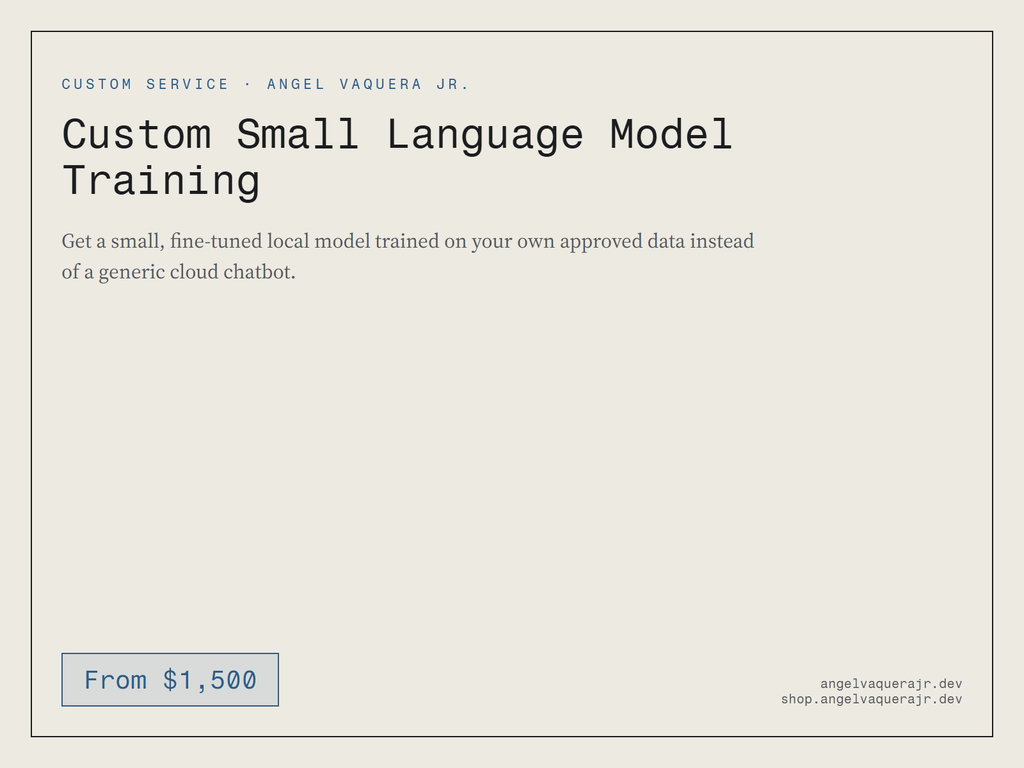 Custom Small Language Model Training — custom-slm-training