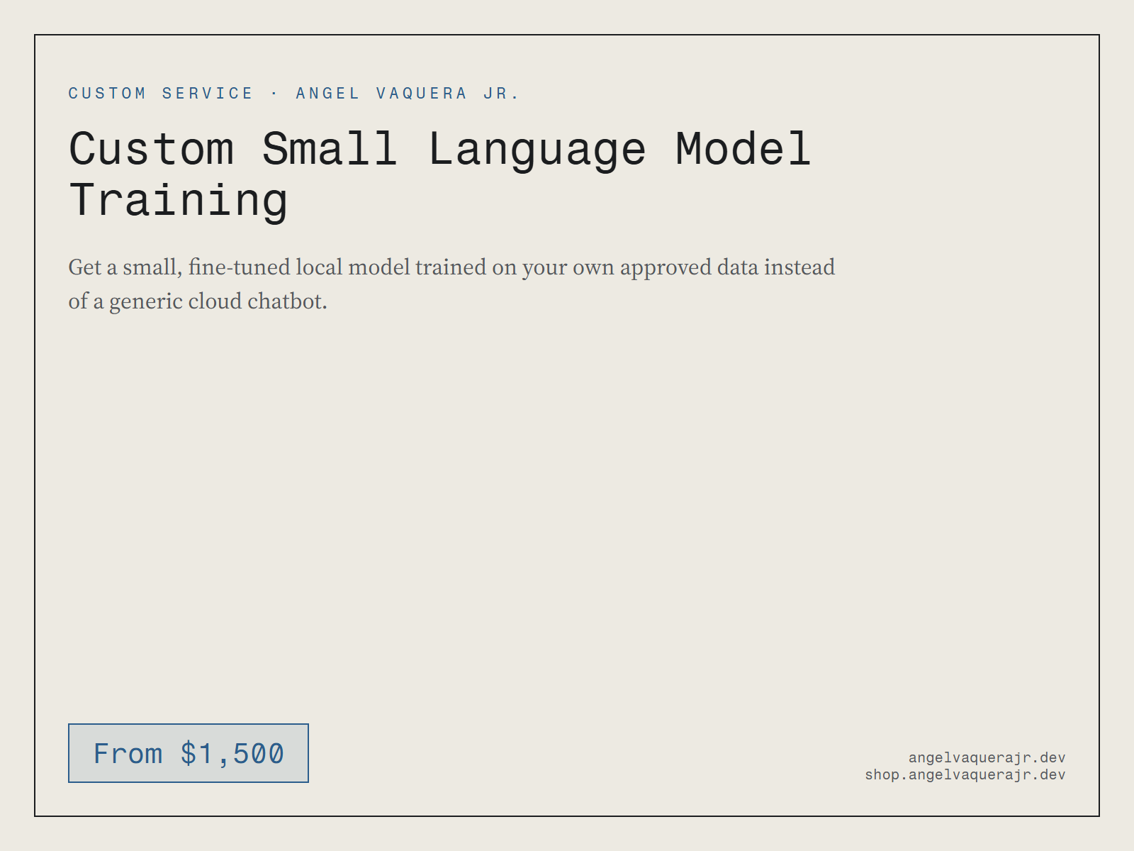 Custom Small Language Model Training — custom-slm-training