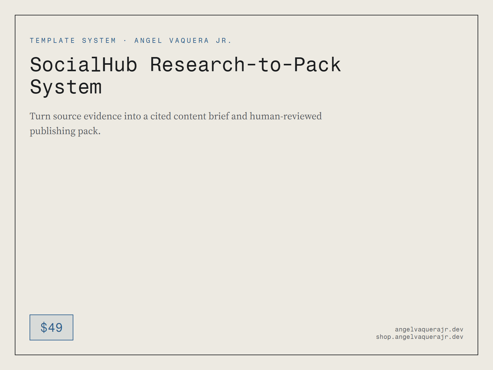 SocialHub Research-to-Pack System — socialhub-research-to-pack-system
